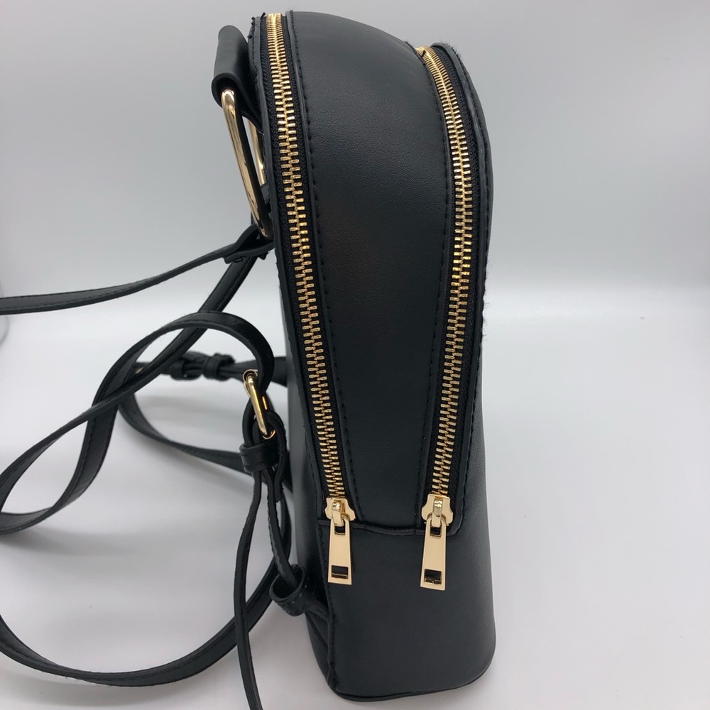 A New Day Mini Black Backpack w/Gold accents